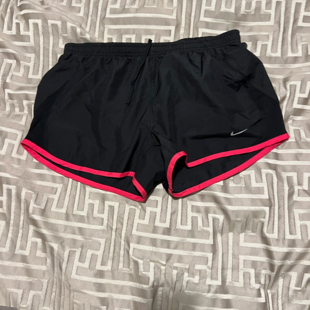 Nike black and pink running shorts